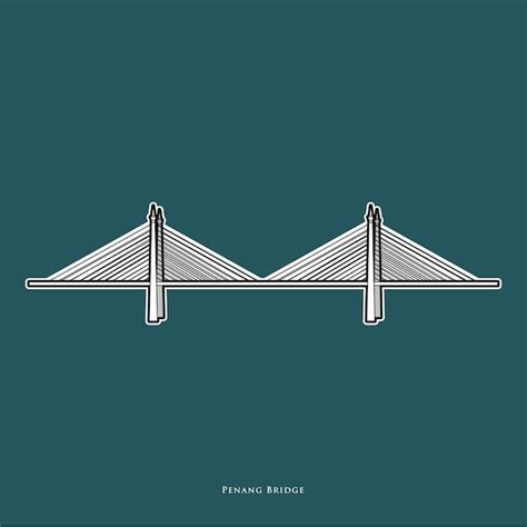 Penang bridge illustration | Premium Vector