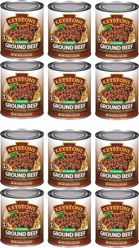 Amazon.com: Keystone Meats All Natural Heat and Serve Ground Beef 28 Oz ...