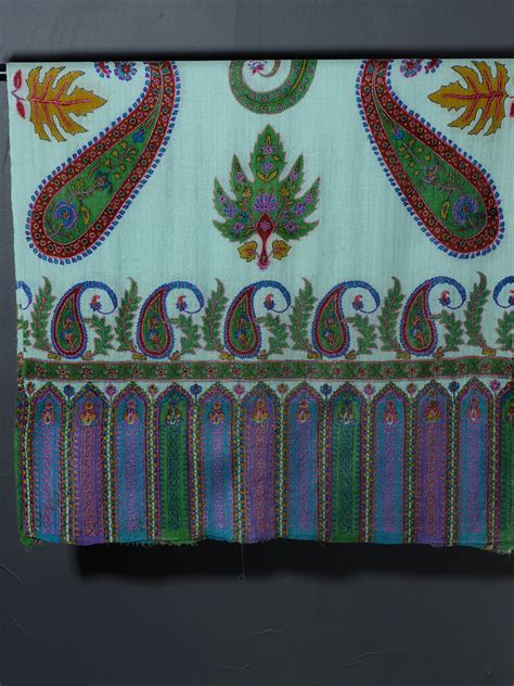 PAISLEY FLORAL Exquisite Kalamkari Kani Stole with Hand embroidery - S ...