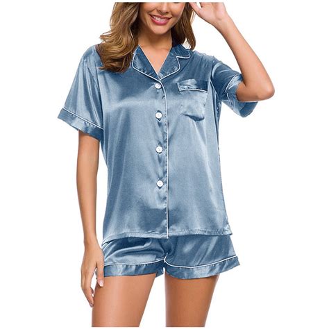 Jsaierl Silk Pajamas for Women Set Shorts,Silk Pajamas Womens Short ...