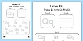 Letter Q Worksheet and Activity Pack - Alphabet - ELA
