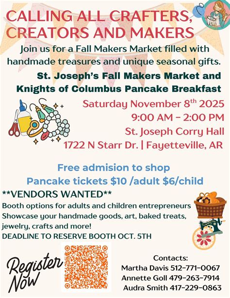St. Joseph’s Fall Makers Market and Knights of Columbus Pancake ...