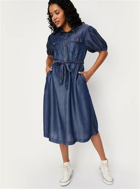 Buy Women Tie-Up Waist Denim Dress Online at just Rs. 1399.0 ...