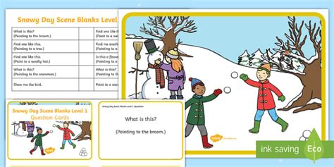 Snowy Day Scene Blanks Level 1 Questions (teacher made)