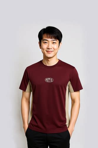 MEROON & BEIGE Boxy Fit T-shirt | Storezia