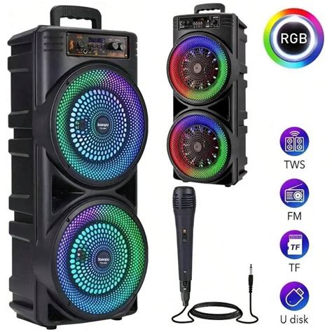 6000W Dual 8" Bluetooth Lautsprecher Subwoofer Soundsystem mit schweren ...