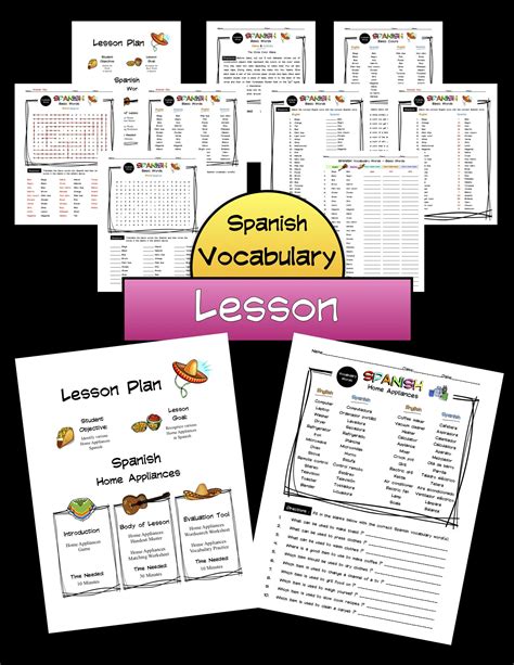 Spanish Household Appliances Lesson Packet | Made By Teachers