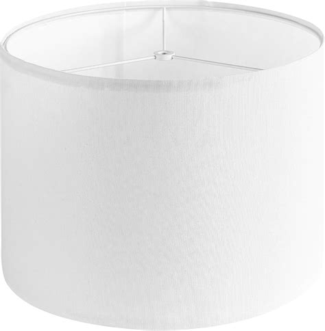 Linen Drum Lamp Shade - Heather White | Easy Installation & Versatile ...