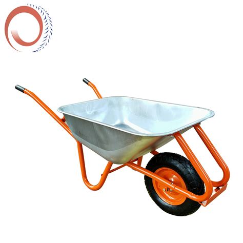 Galvanized Tray Heavy Duty Wheelbarrow with Rubber Wheel and ...