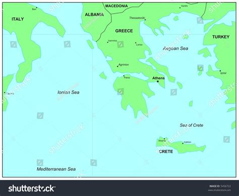 Sea Maps Series: Aegean Sea, Ionian Sea, Crete Sea Stock Photo 5456722 ...
