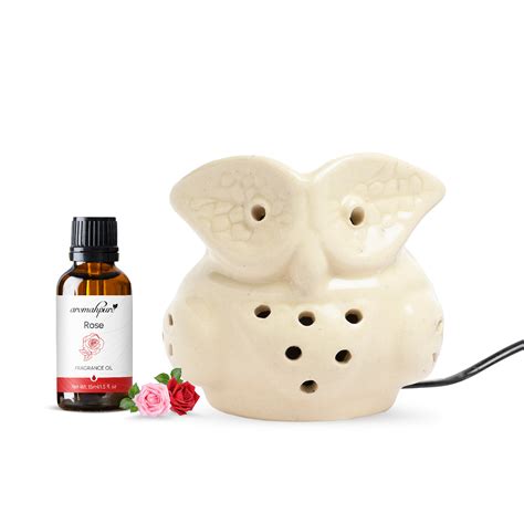 Buy Brown Ceramic Electric Diffuser (Rose Fragrance Oil) | Aromahpure