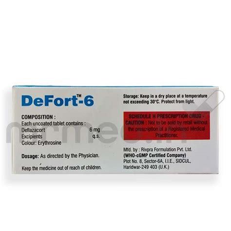 Buy Defort 6mg Tablet Online: View Uses, Price, and Side Effects