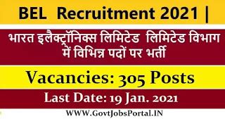 BEL Apprentice Recruitment 2021 (Govt Jobs for 305 Apprentice Posts)