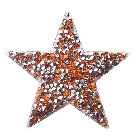 Star Patches Embroidered Sticker Rhinestone Iron On Badge,Crystal ...