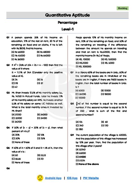Percentage Chapter Wise DPP (Quantitative Aptitude) - Studocu