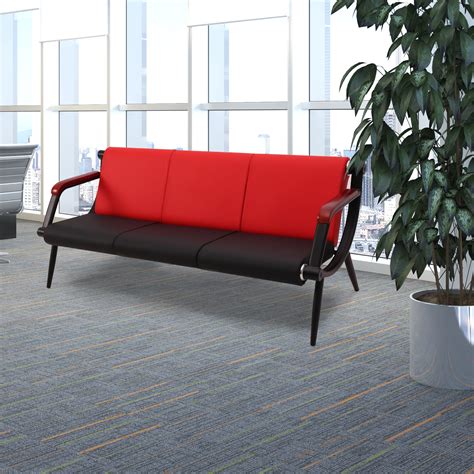 walsport Faux Leather Waiting Room Chair Reception Sofa with Metal ...