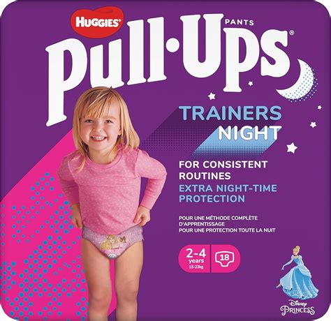 Huggies Pull-Ups, Trainers Night Nappy Pants for Girls - 2-4 Years ...