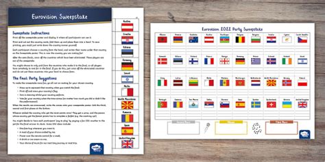 Eurovision Sweepstake | Twinkl Party (teacher made) - Twinkl