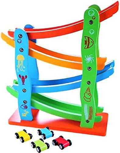 Buy UJIE® Colourful Wooden Track Race Set with Miniature Cars Sliding ...