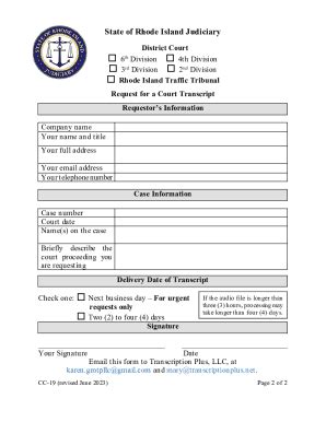 Fillable Online Rhode Island Traffic Tribunal Notice of Appeal Fax ...