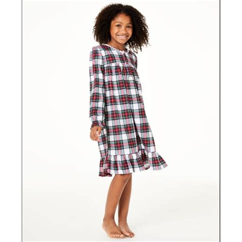 Family PJs Girls Christmas Kids Nightgown Red