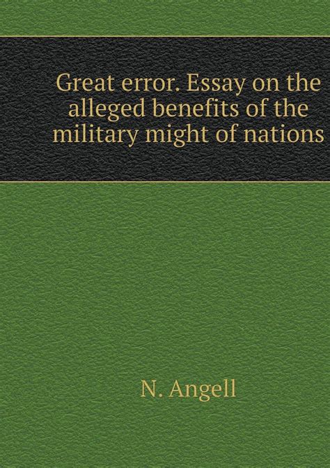 Amazon.in: Buy Great error. Essay on the alleged benefits of the ...