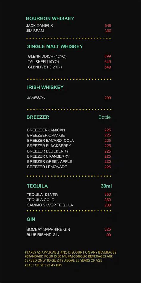 Menu at Kronks - Lounge Bar, Navi Mumbai