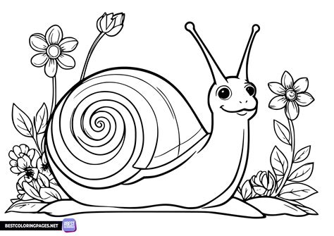 Snail coloring page - Free printable coloring pages