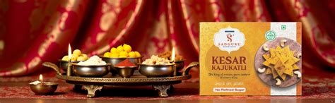 Sadguru Sweets Kesar Kaju Katri Sweet Box, Traditional Indian Dessert ...