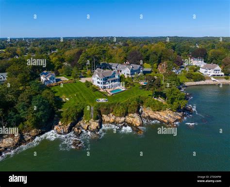Historic mansion at Hospital Point near Patch Beach aerial view at ...