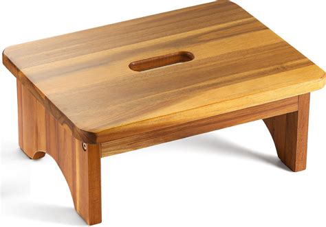 Amazon.com: FANATU Wooden Step Stool, 6.5'' One Step Stool for Adults, Wooden Beside Step Stool ...