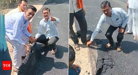 Villagers in Maharashtra lift newly built road with hands; expose the ...