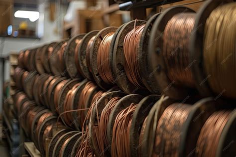 Premium AI Image | Outdoor wooden electric cable coils cables of ...