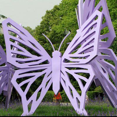 不锈钢彩色蝴蝶 公园动物摆件-宏通雕塑