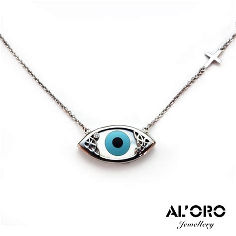 AL'ORO 14K Gold Big Evil Eye And Cross With Iridescent White Seashell – Triantos Crosses ...