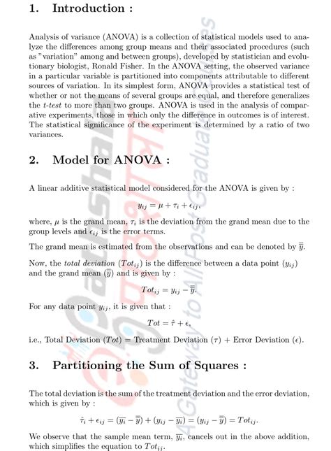 Image result for One Way Anova Model