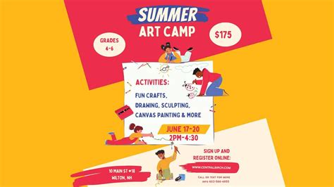 Youth Summer Art Camp (Grades 4,5,6) June 17-20 2pm-4:30pm, 10 Main ...