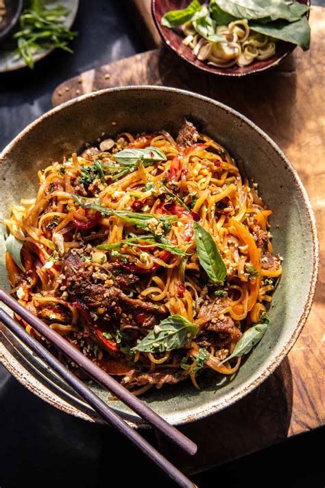 30 Minute Thai Basil Beef Noodles. - Half Baked Harvest