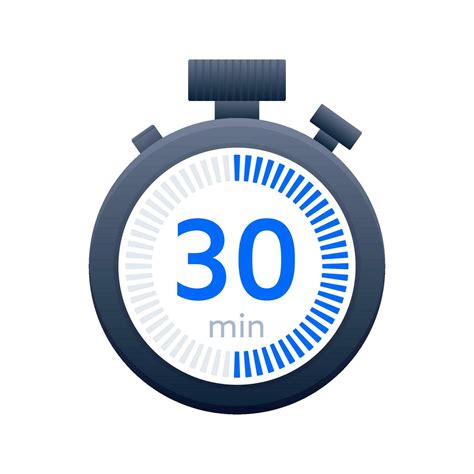 30 min timer and Stopwatch icons. Countdown symbol. Kitchen timer icon ...