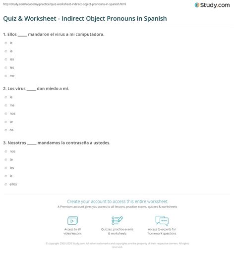 Indirect Object Pronouns Spanish