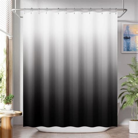 Amazon.com: AmazerBath Shower Curtain, Cloth Ombre Black Shower Curtain ...