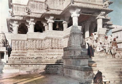 A Group of People Stand Outside of a Brahman Temple in Udaipur - 1926 ...