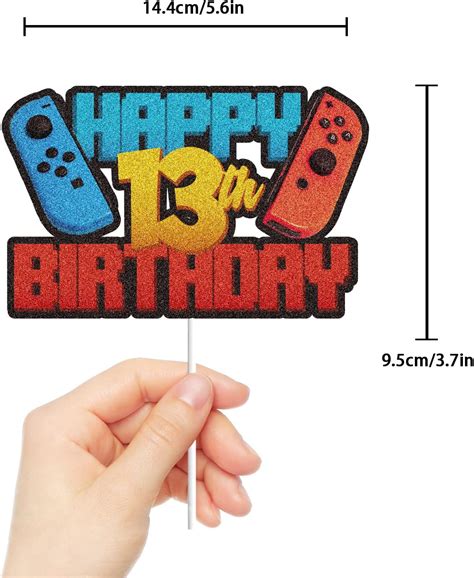 Buy Happy 13th Birthday Video Game Cake Topper Thirteen Years Old Gamer ...