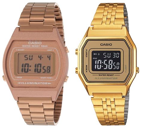 Casio Women Stainless Steel Vintage Series Digital Gold and Rose Gold ...