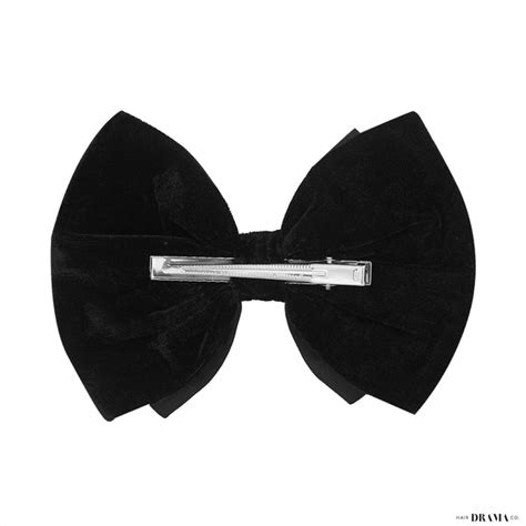 Embellished Velvet Hair Bow Alligator Clip - Black – Hair Drama Company