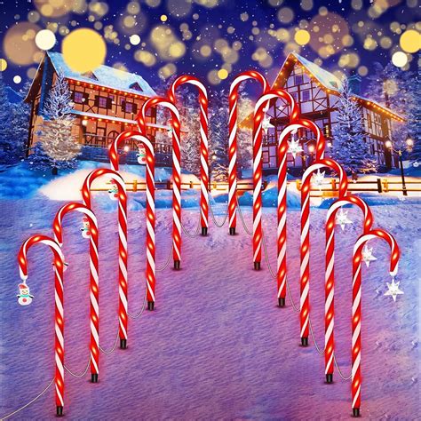 Amazon.com: NCUUBR 21'' Christmas Candy Cane Lights Outdoor Pathway ,12 ...