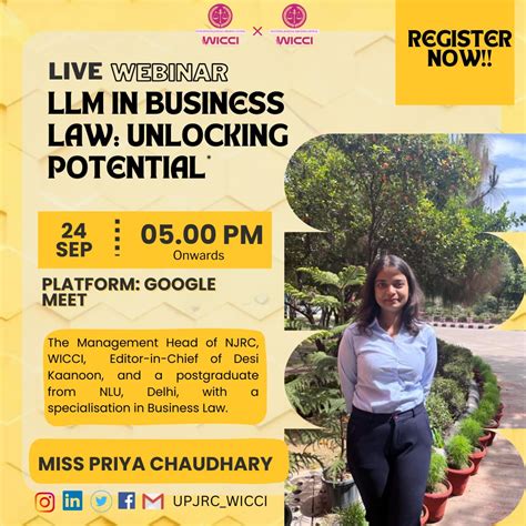 WEBINAR ON “LLM IN BUSINESS LAW: UNLOCKING POTENTIAL” [SEPTEMBER 24 ...