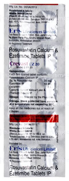 Crevast Ez 20 Mg Tablet 10 - Uses, Side Effects, Dosage, Price | Truemeds