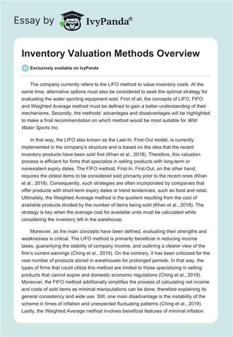 Inventory Valuation Methods Examples 的图像结果