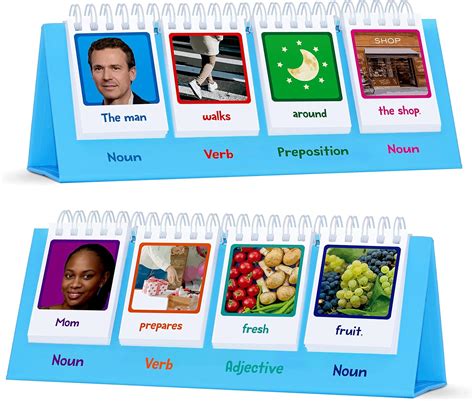 Amazon.com: Sentence Flip Charts, 80 Double Sided Cards in Noun/Verb ...